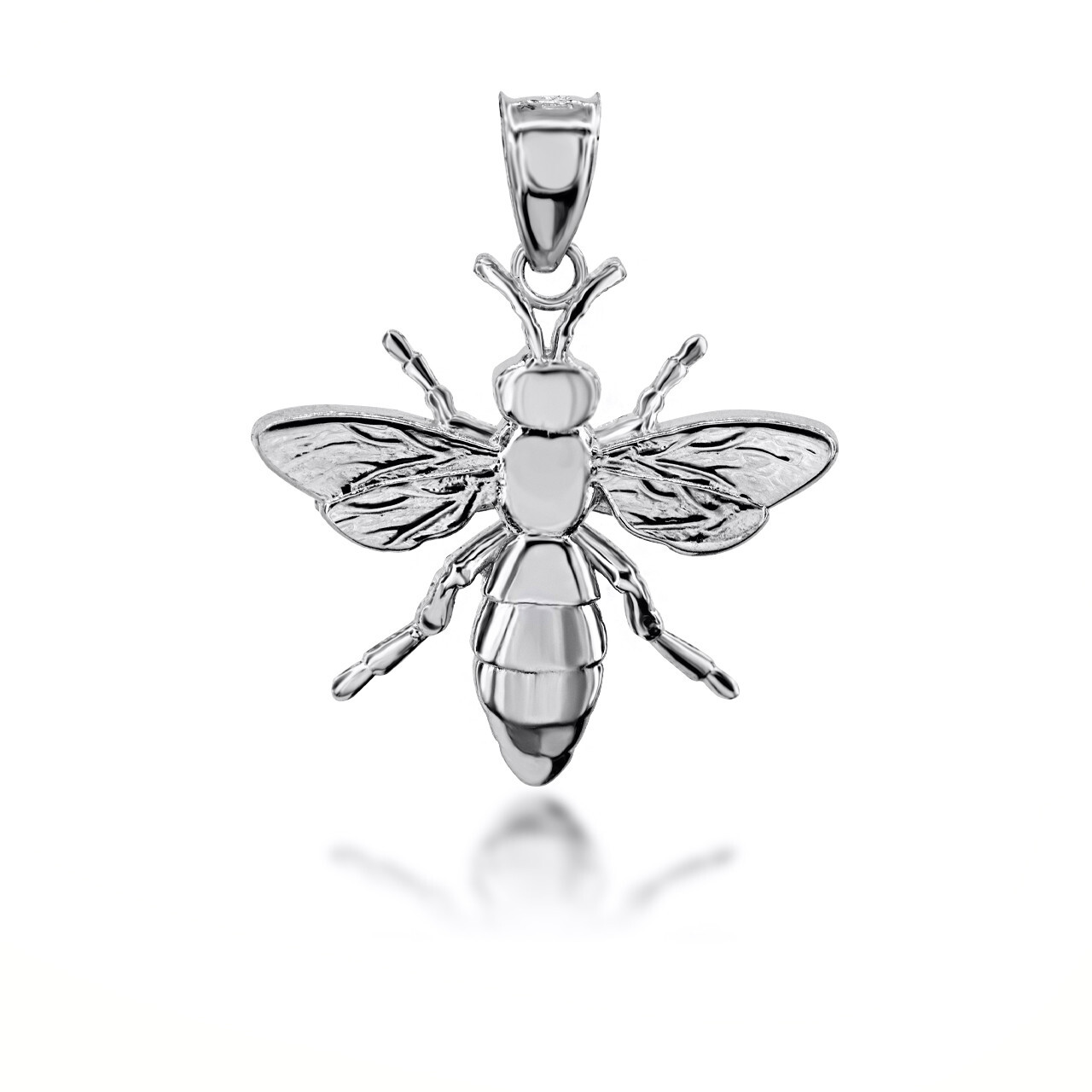 Gold 3D Bumble Bee Charm Pendant Necklace (Available in Yellow/Rose/White Gold)