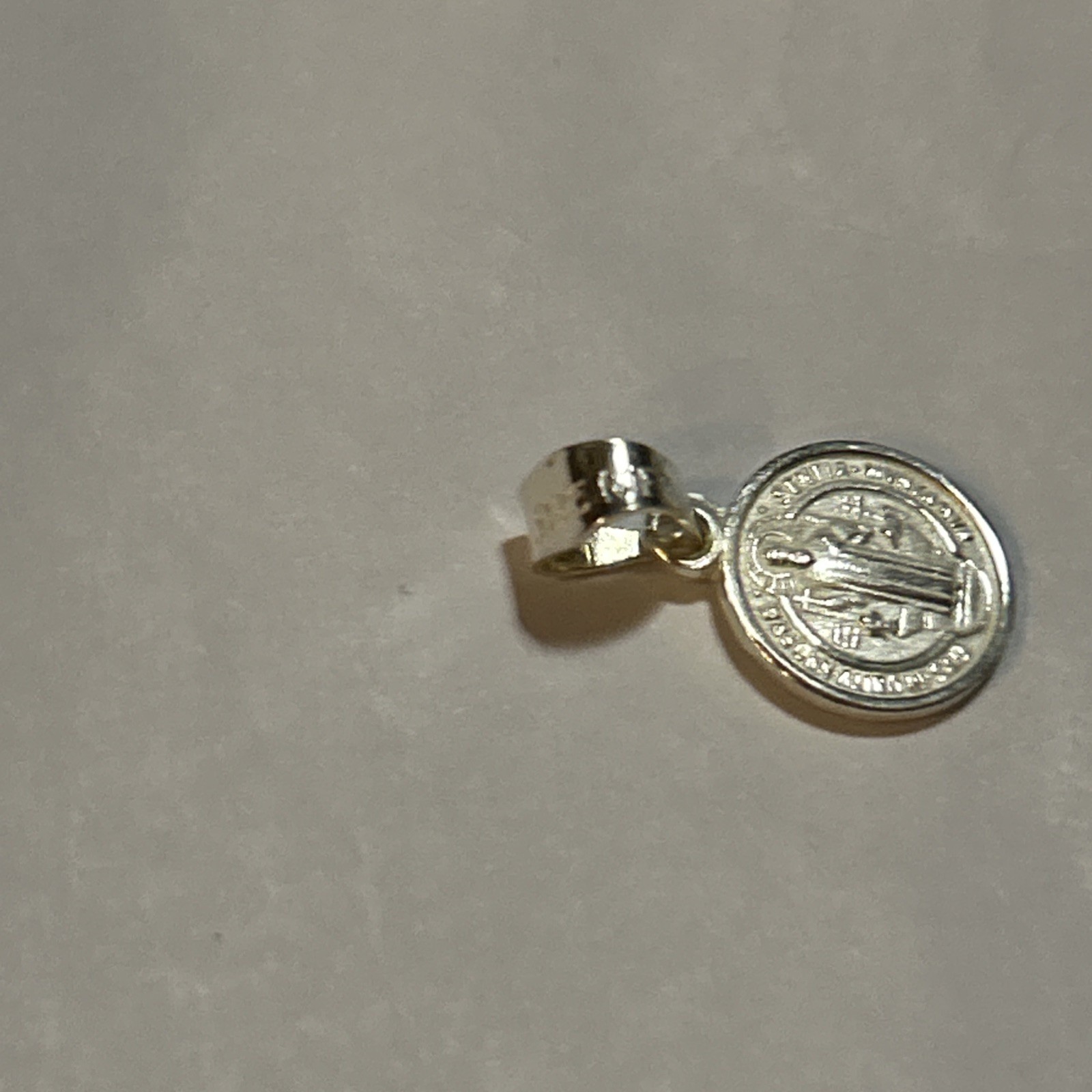 925 Sterling Silver Saint Benedict Medal Round Small 2 Sided Prayer NEW 1g Solid
