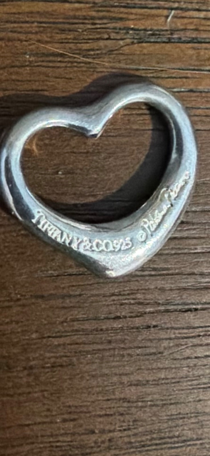 Tiffany & Co Elsa Peretti Sterling Silver 925 Open Heart 16mm Pendant Charm