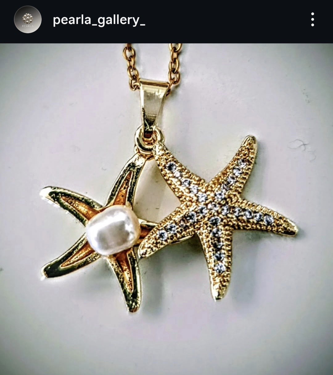 Gold or Silver starfish Pendant with Genuine Freshwater Pearl.