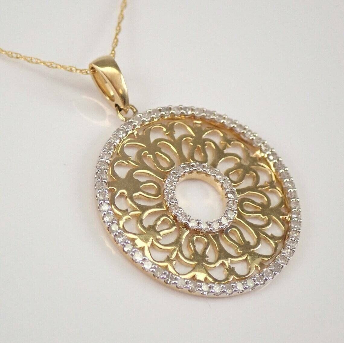 Ladies Art Deco Circle Pendant Necklace 1.22ct VVS Natural Moissanite 925 Silver