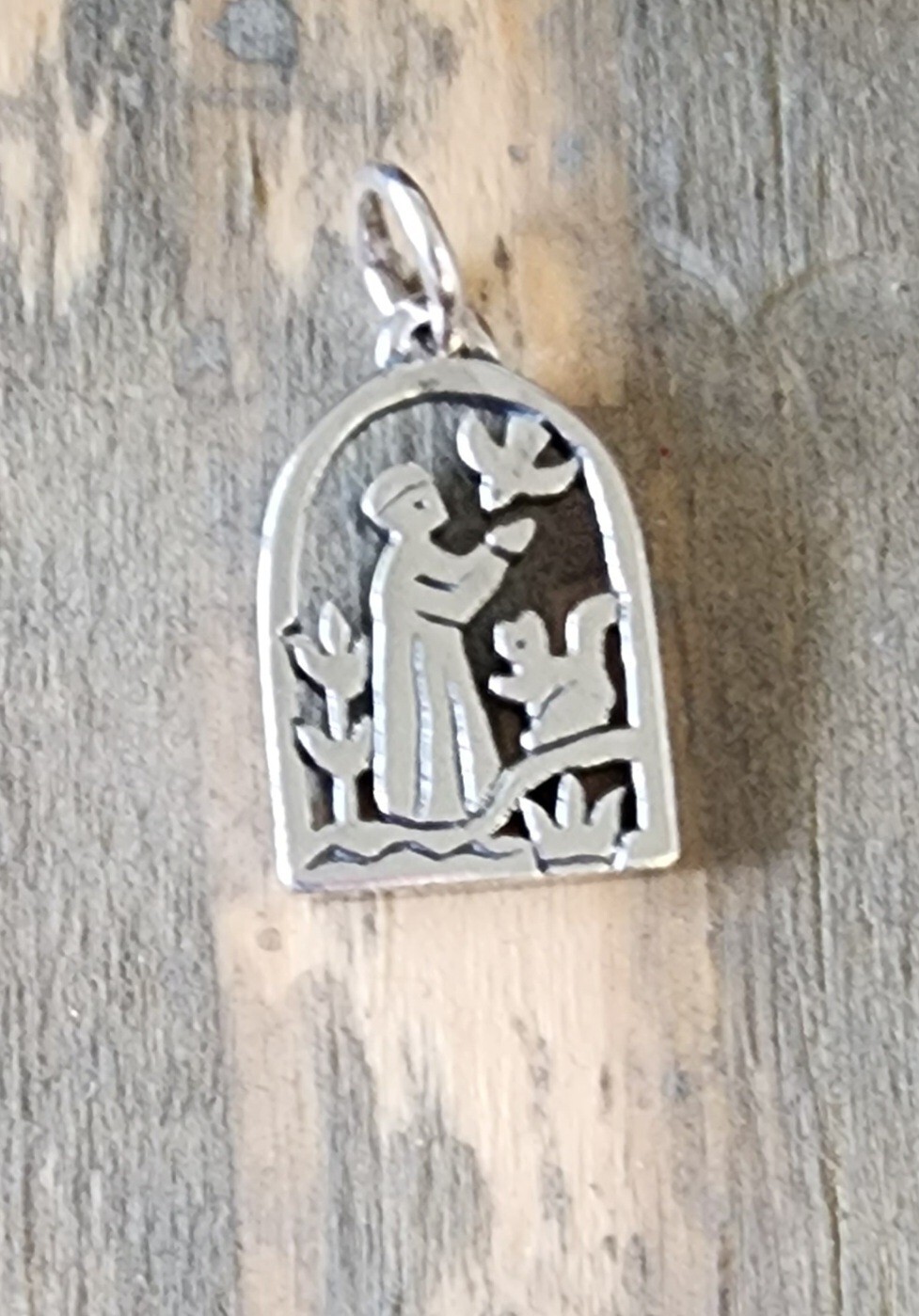 Retired James Avery St. Francis Loves The Animals Bird Squirrel Pendant