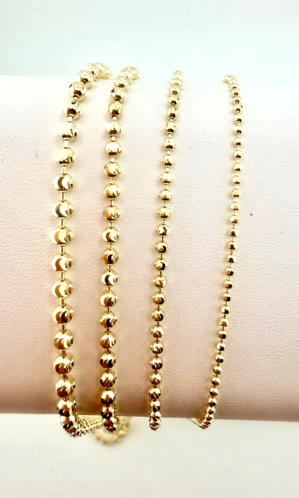 Pure 14 K Yellow Gold Mooncut Ball Chains
