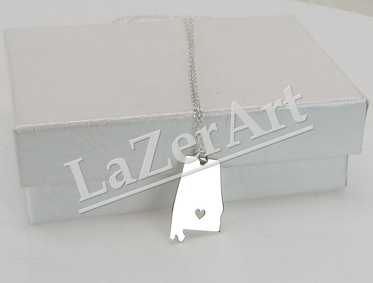 Alabama Necklace – Sterling Silver Jewelry – Gold – Rose Gold – Engrave