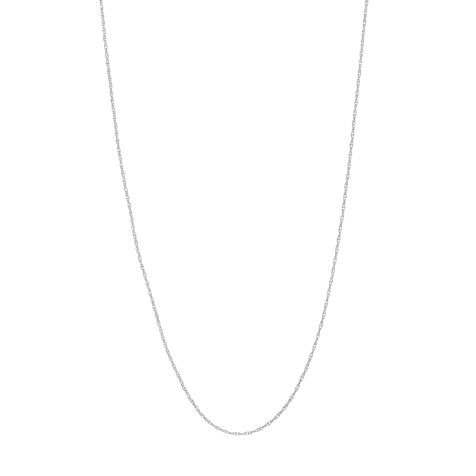 0.65mm Pendant Rope Chain with Spring Ring Clasp Real 14K White Gold ALL SIZES