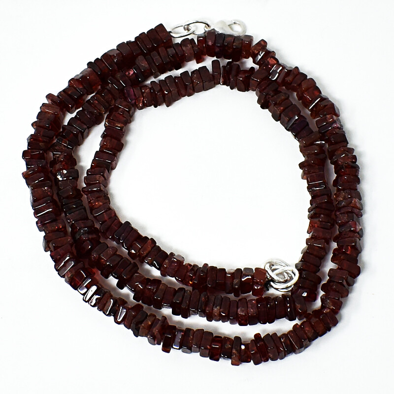 180.00 Cts Earth Mined Untreated Red Garnet Heishi Beads Necklace NK 37E150