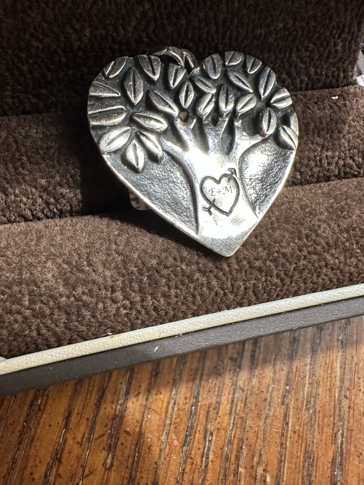 Retired James Avery Lasting Love Tree Heart Pendant in Sterling Silver