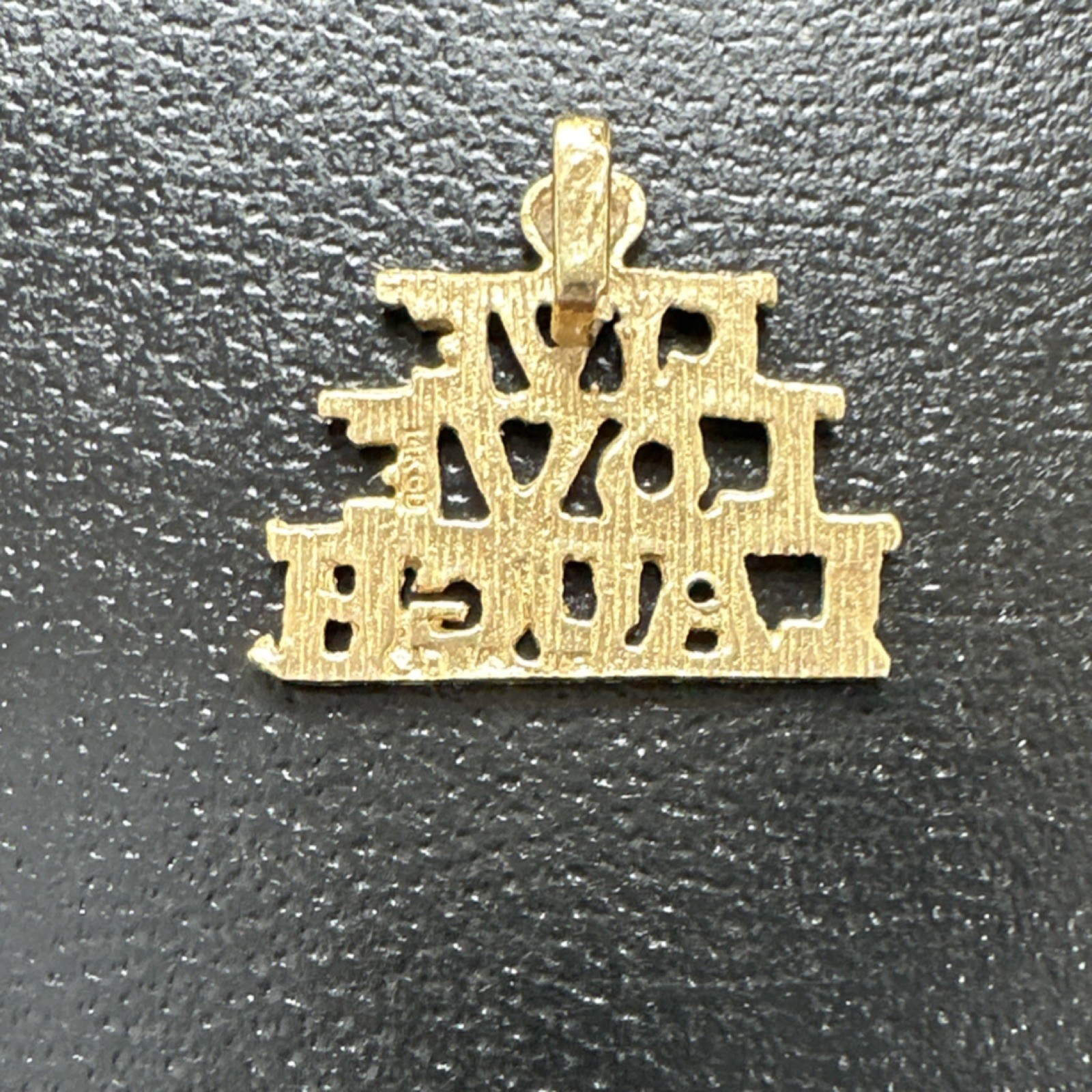 Yellow Gold 14k Heart Pendant Charm Live Love Laugh Inspirational Motif