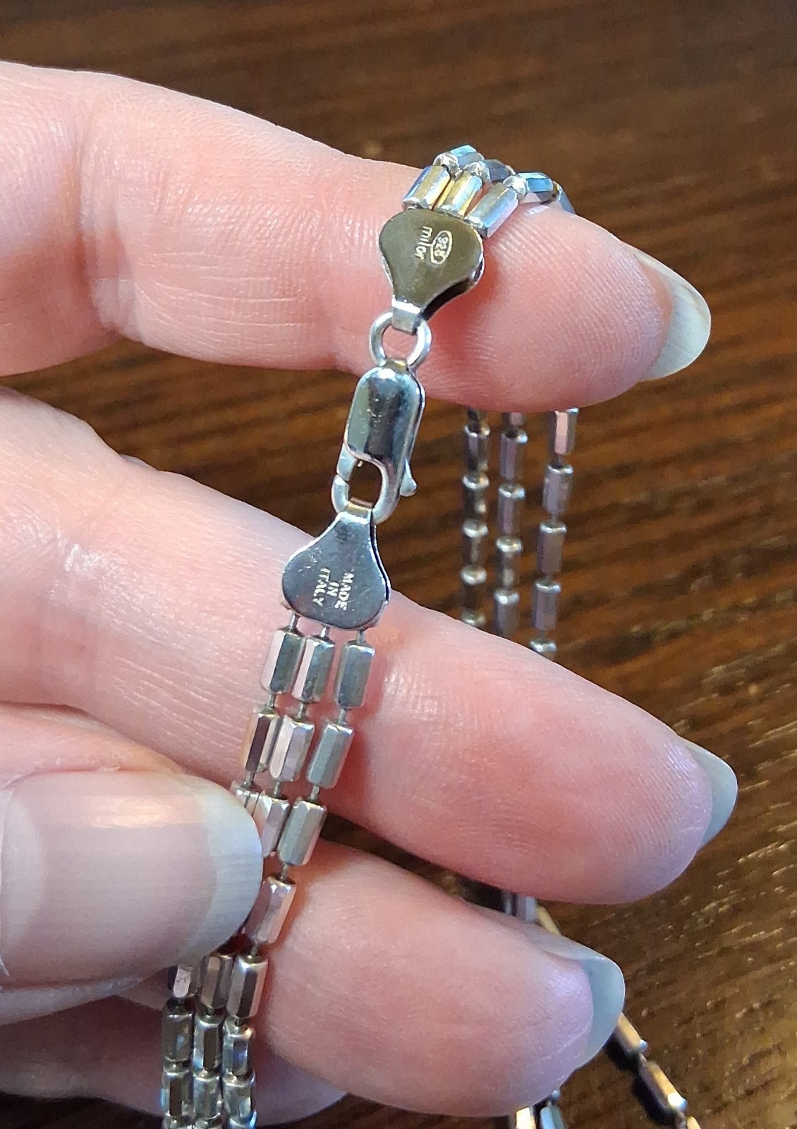 Vintage Milor Sterling 3 Strand Ball Chain 18″ Necklace Minor Flaw See Pics/Desc