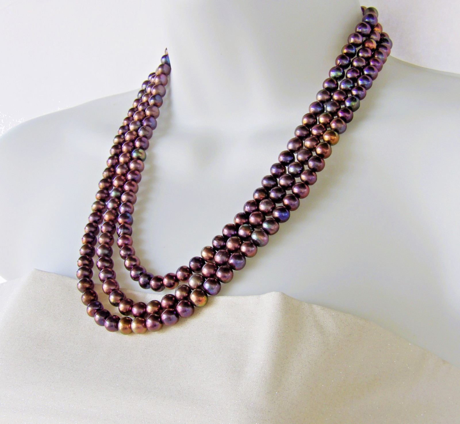20 inches long Dark Potato Layered Genuine Freshwater Pearl Necklace NK971