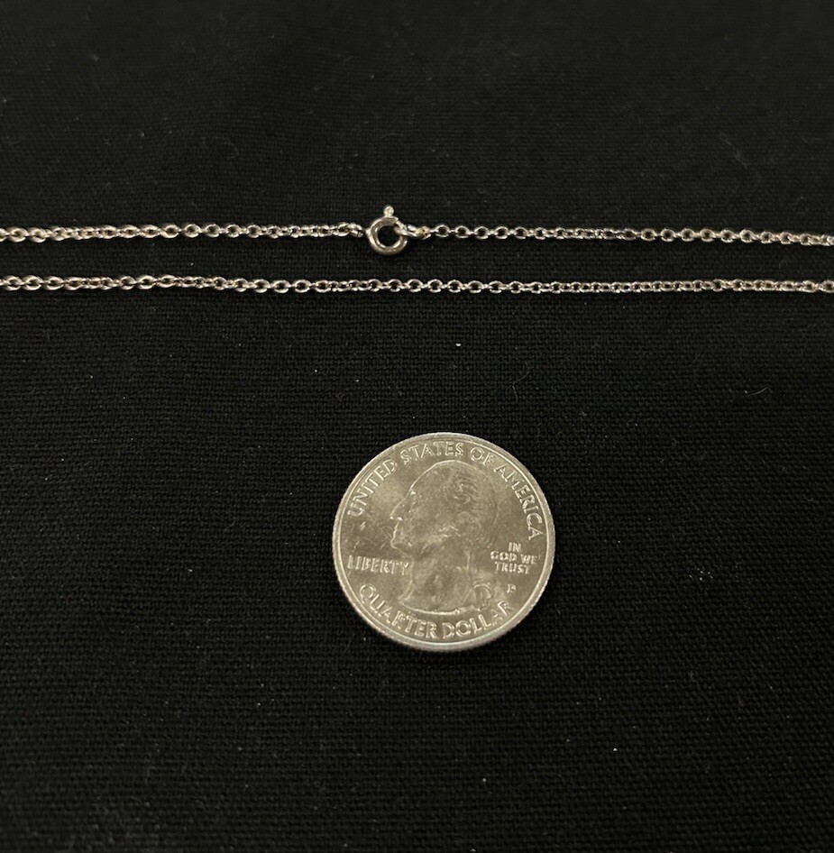 925 Sterling Silver 16in Cable Chain Necklace With Spring Ring Clasp