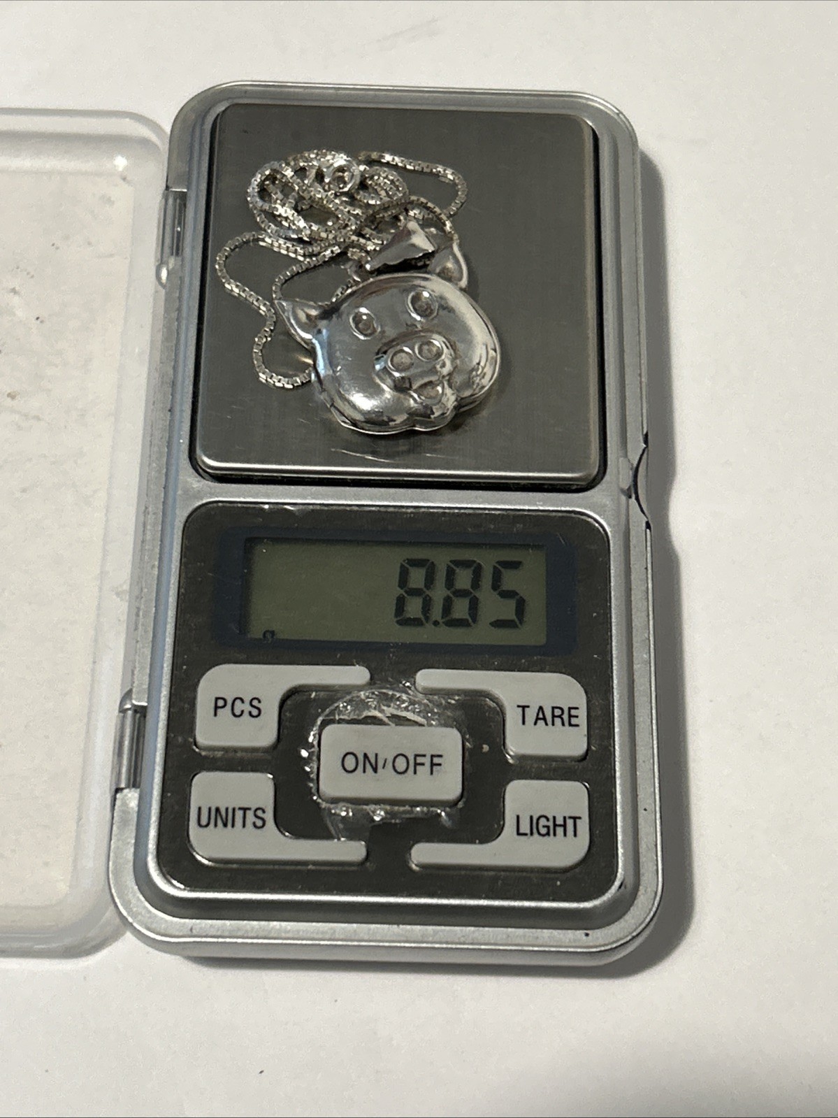 Vintage Sterling Silver Novelty 3D Piggy Photo Locket & Chain (8.85g)