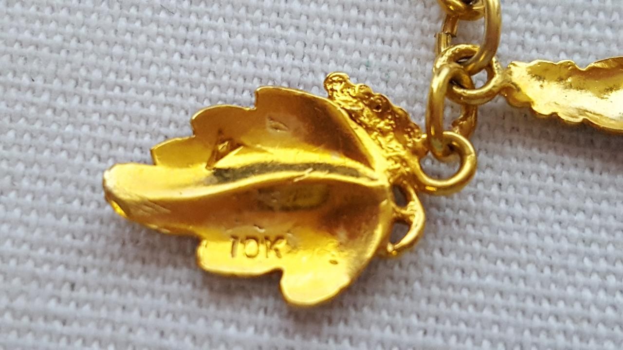 Vintage 10K BLACK HILLS GOLD Tri-Color Necklace, ORIGINAL BLACK HILLS GOLD, Box