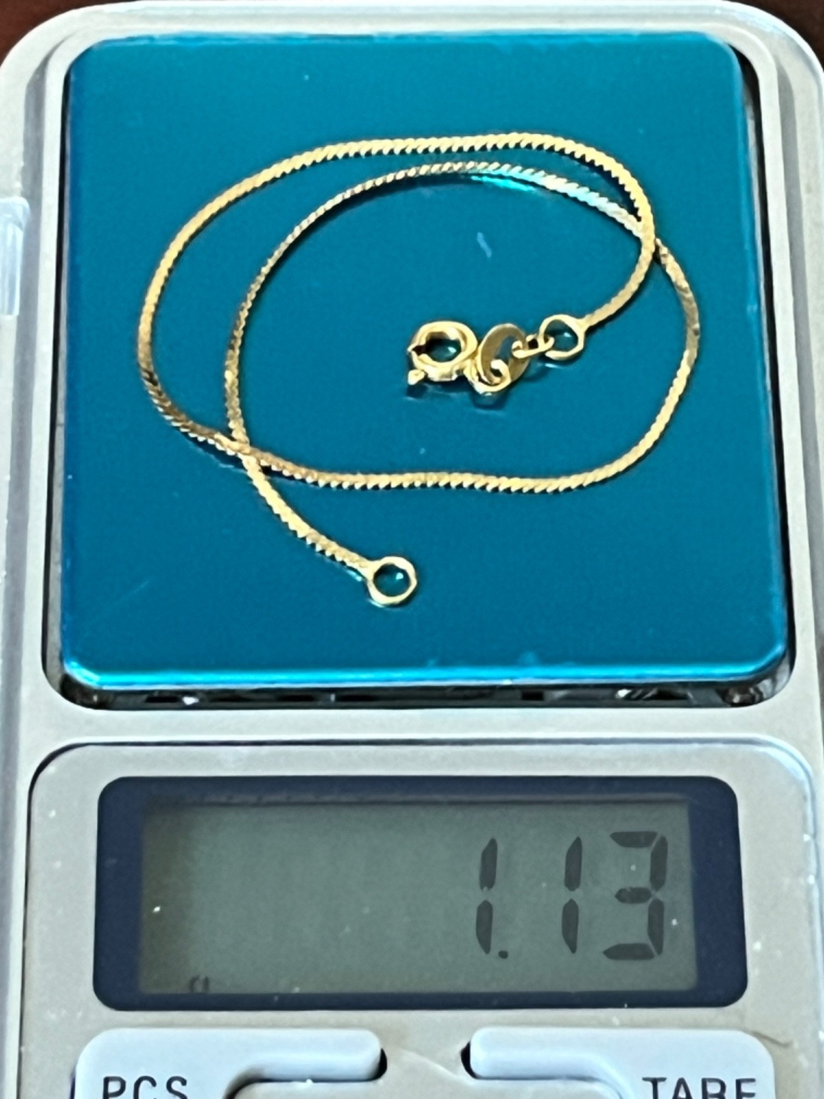 Vintage 18K Yellow Gold Chain Bracelet Anklet 8″ Italian 750 Excellent Condition