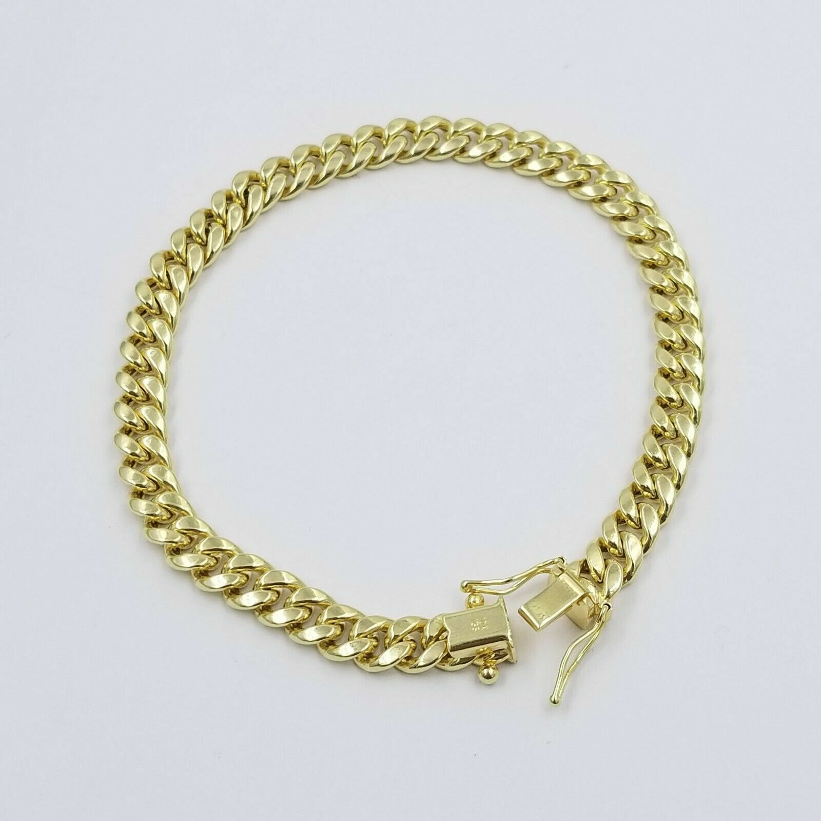 Real 10K Yellow Gold Miami Cuban Bracelet 6mm Box Lock Link Men Women 7.5 Inch