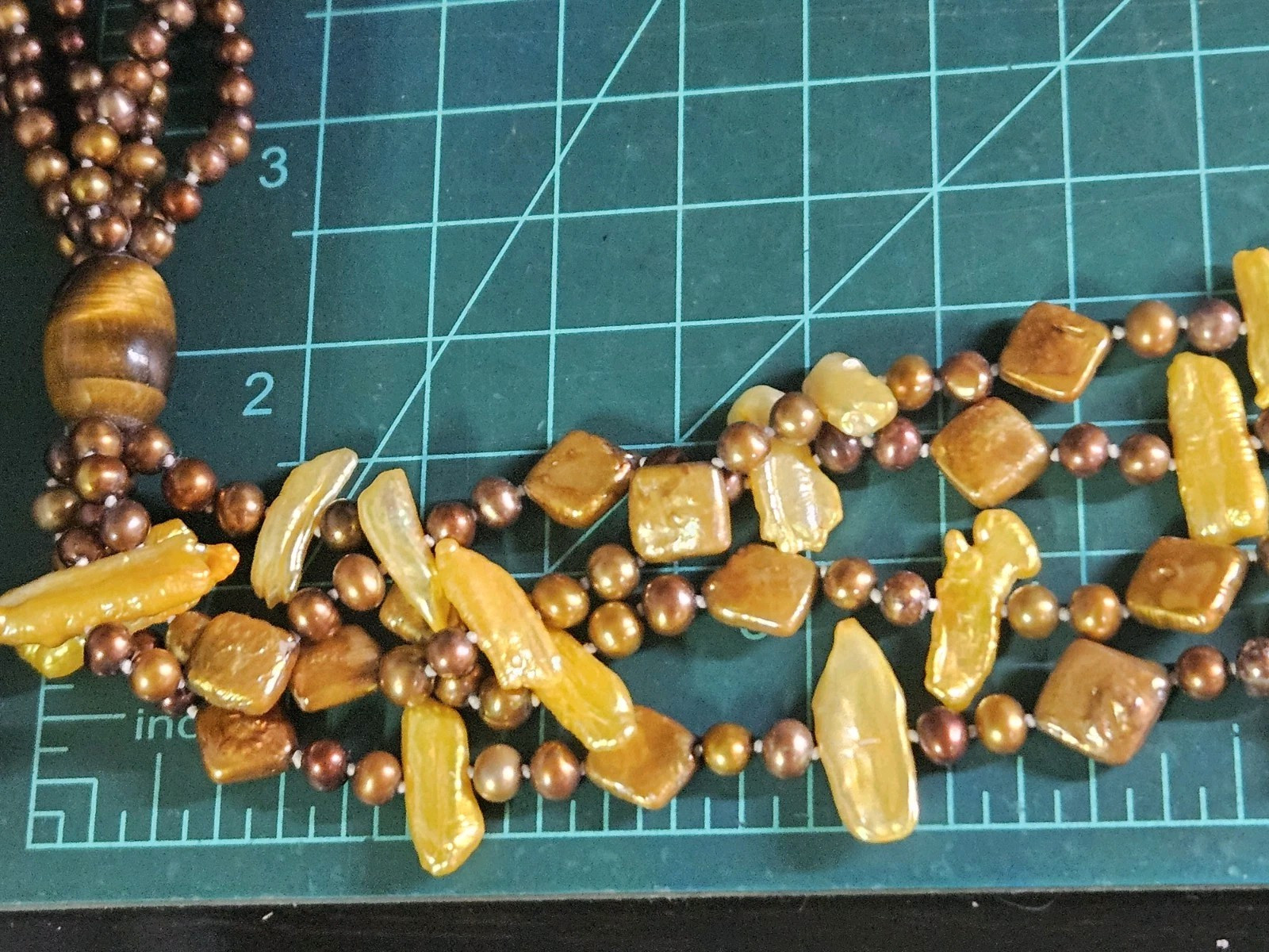 DTR Jay King Yellow & Brown Pearl Tassel Beaded Necklace