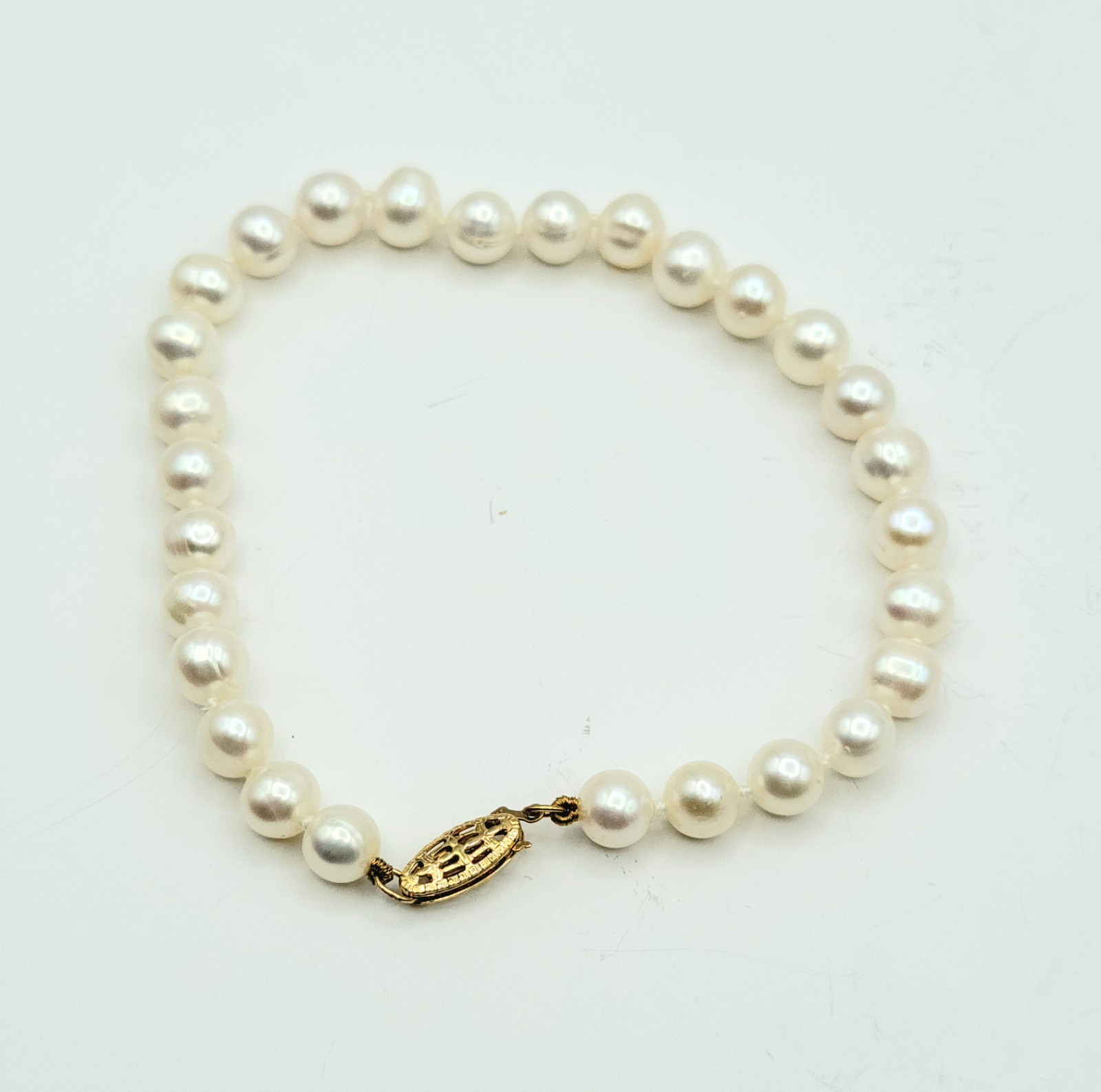 Freshwater Pearls 18″ Necklace 7″ Bracelet + Earrings Set 14K YG Closure