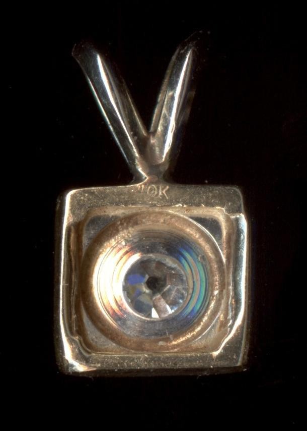 10K 1/4 .25 Carat Solid Yellow & White Gold Round Diamond Solitaire Pendant -gu