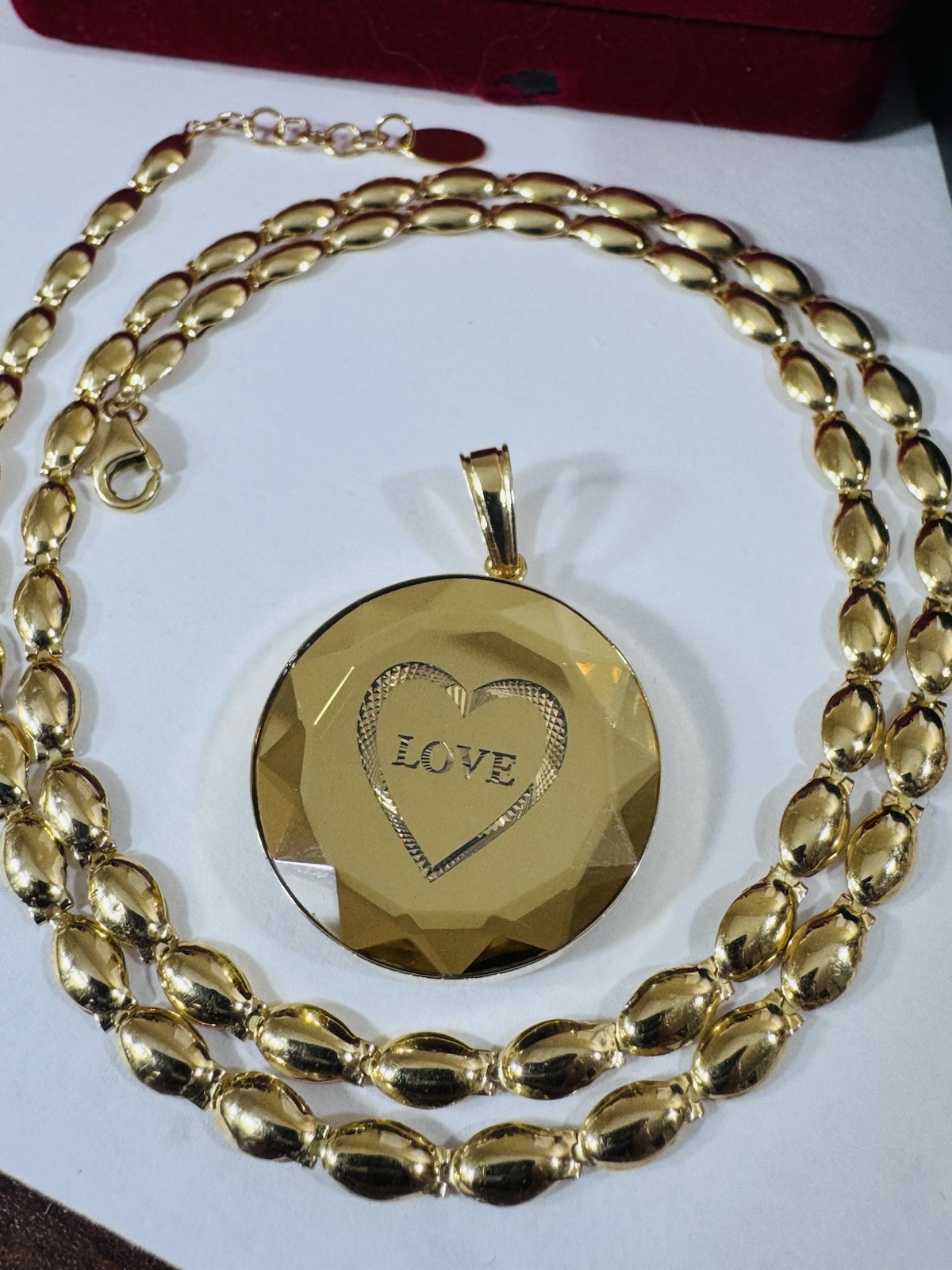 RARE 18K K18 Japan Gold Round Heart Pendant W/ Necklace 17/17.5” Long 14.6g 4mm