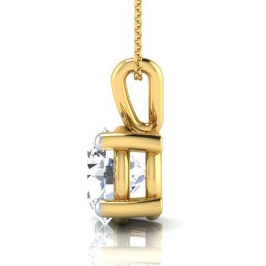 IGI Diamond Pendant VVS2 F Round Cut 3 Ct Lab Created 14k White Gold Eye Clean