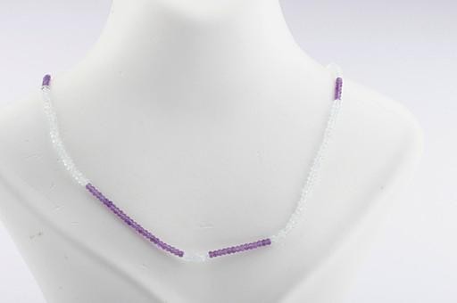 Amethyst Aquamarine Chain Clasp 925 Sterling Silver Length 70cm New