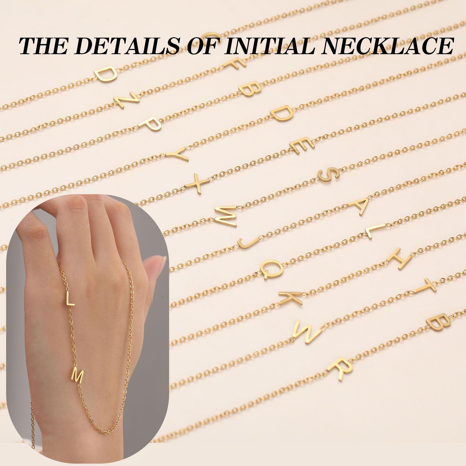 Women Stocking Stuffers for Adults Initial F Dainty Gold Necklace Sideways Choke