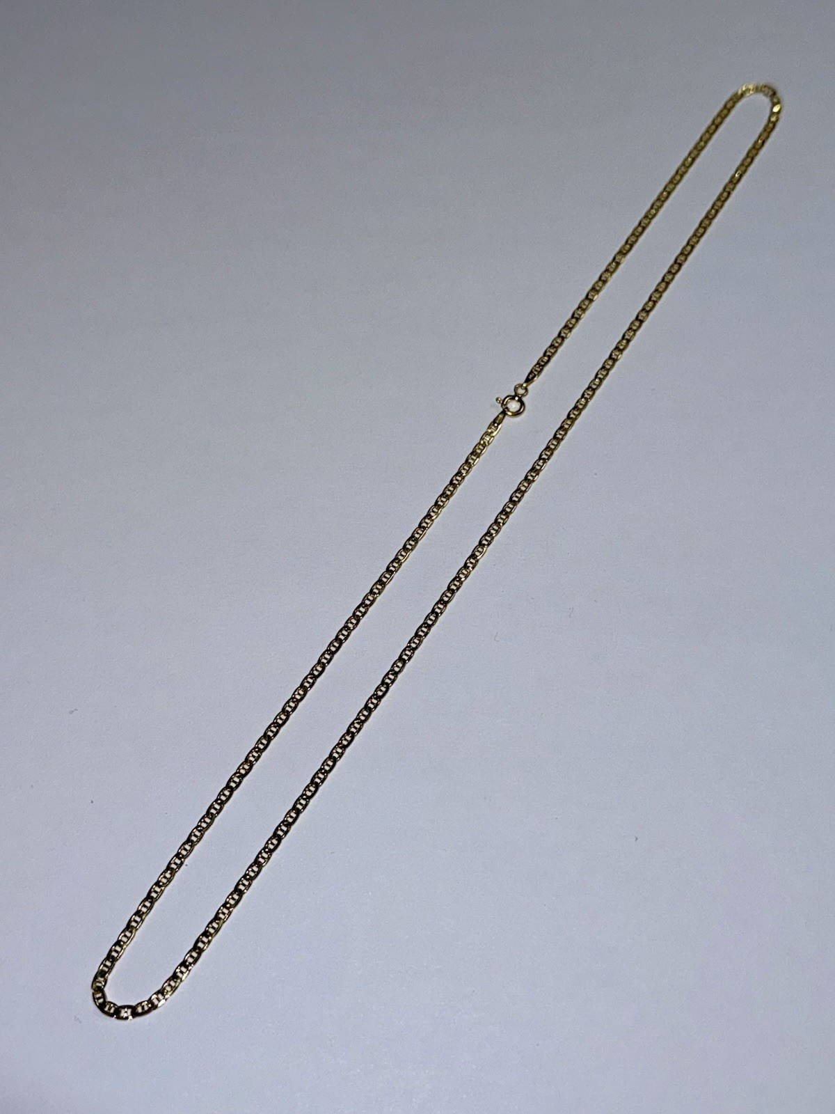 ESTATE Solid 10K Gold 2.2mm Mariner Anchor Chain Necklace 20”