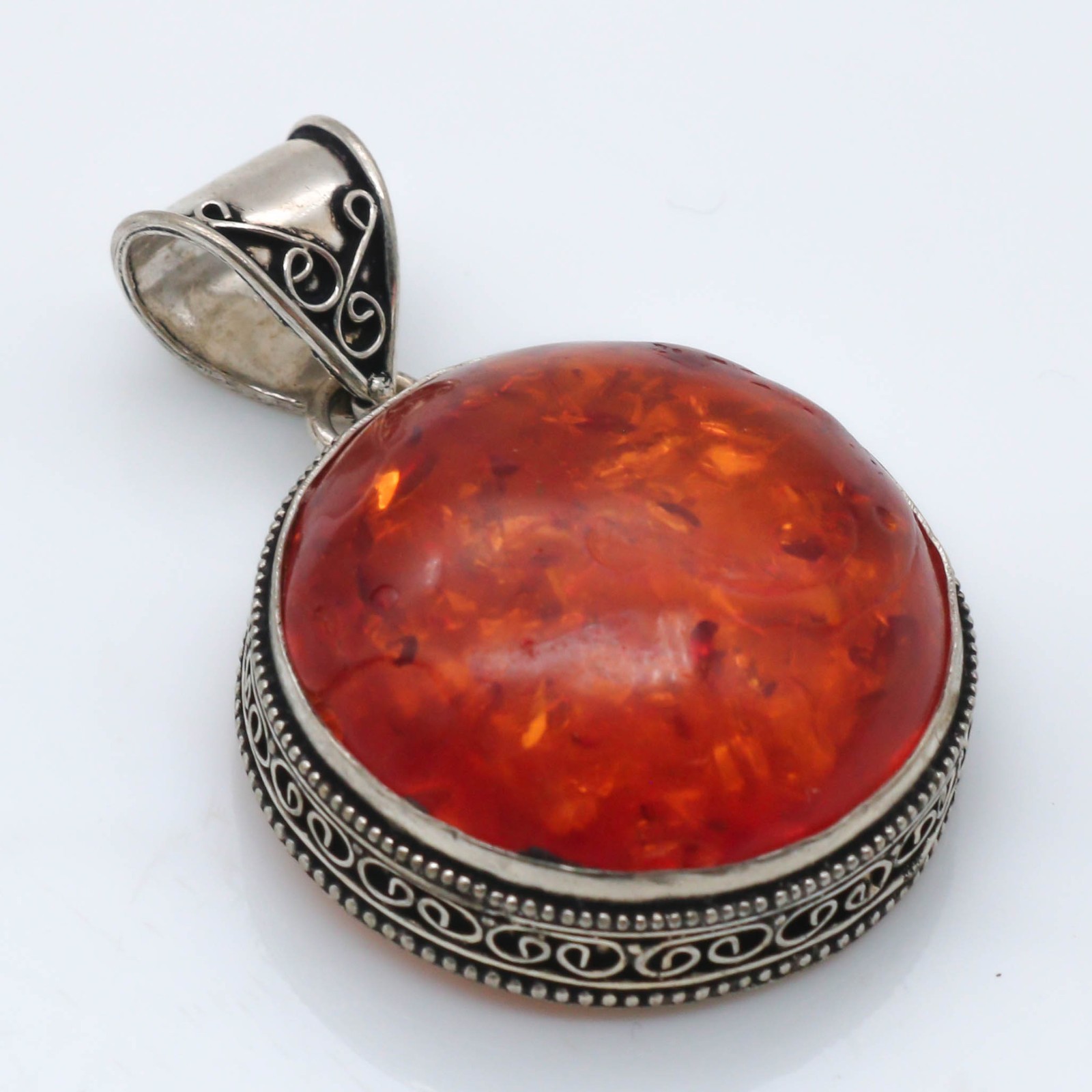 Amber Gemstone Handmade Pendant 925 Sterling Silver Jewelry Size 2.20″