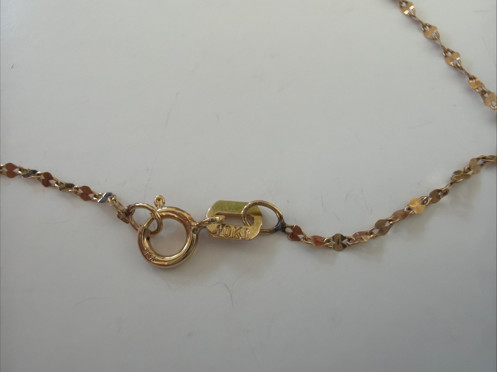 10k Mirror Link Dainty Chain Bracelet 6 7/8″