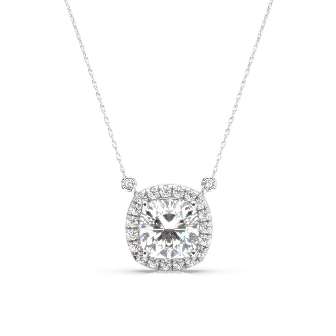 IGI Diamond Pendant VVS1 D Cushion 1.10 Ct Lab-created 14k White Gold Eye Clean