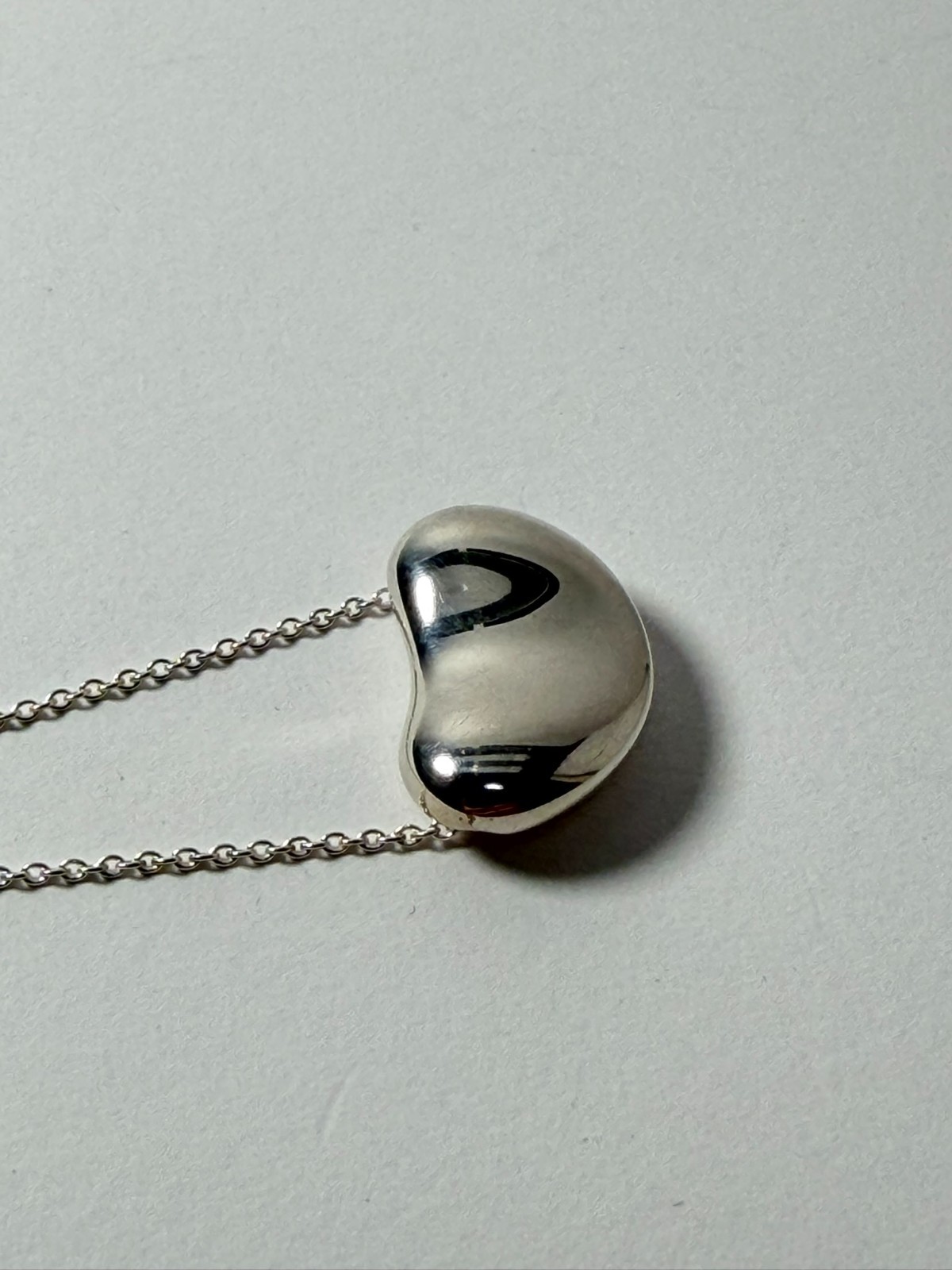 Tiffany & Co. Large bean Pendant Necklace Peretti Silver925 excellent F/S