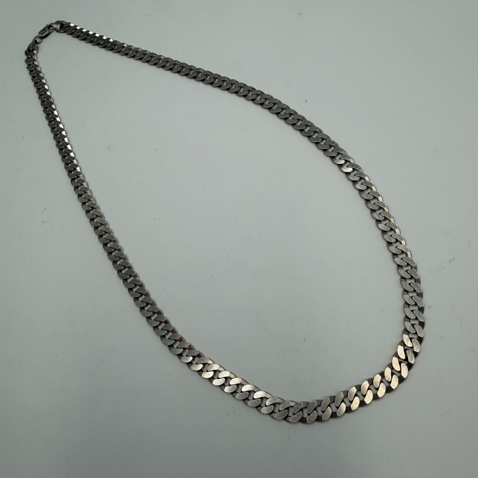 Vintage 925 Sterling Silver Cuban Curb Chain Necklace 8mm Heavy 57.2g