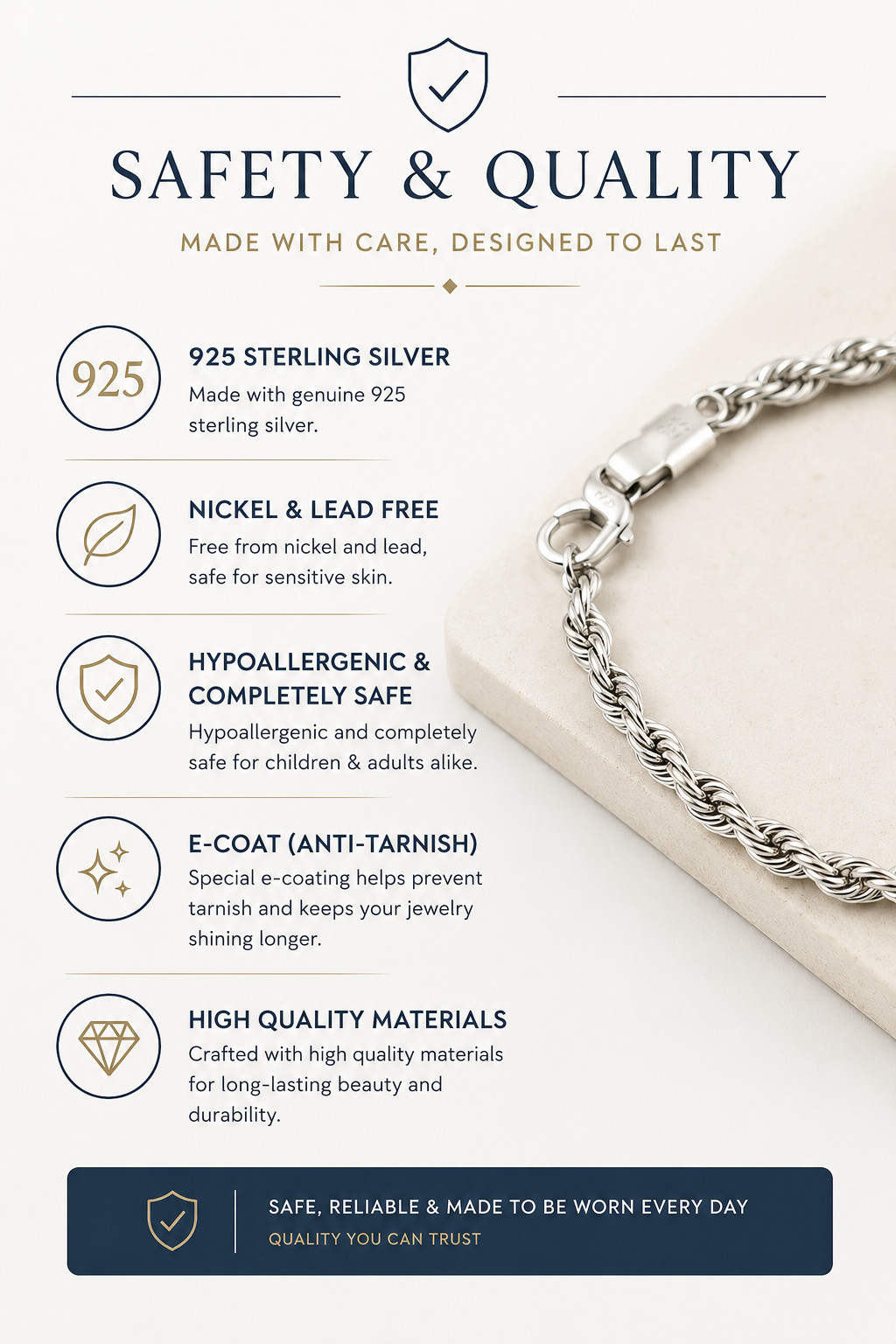 925 Sterling Silver Cuban Curb Chain Necklace Men Women Italian Link Jewelry