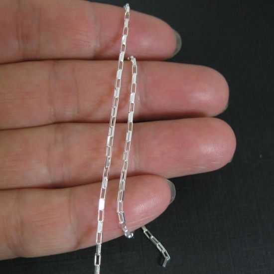 Solid Sterling Silver Necklace,Bracelet -Small Box Chain-All Sizes (7.5″-36″)