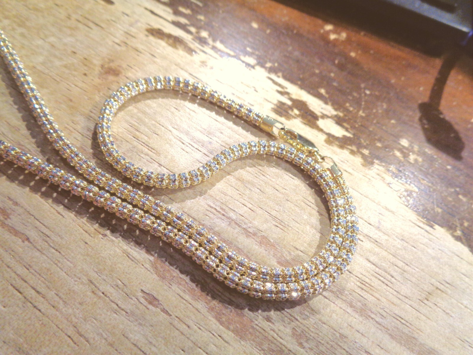 3.5MM 2TONE SOLID 14K YELLOW WHITE GOLD DIAMOND CUT DC ICE CHAIN NECKLACE 16-24″