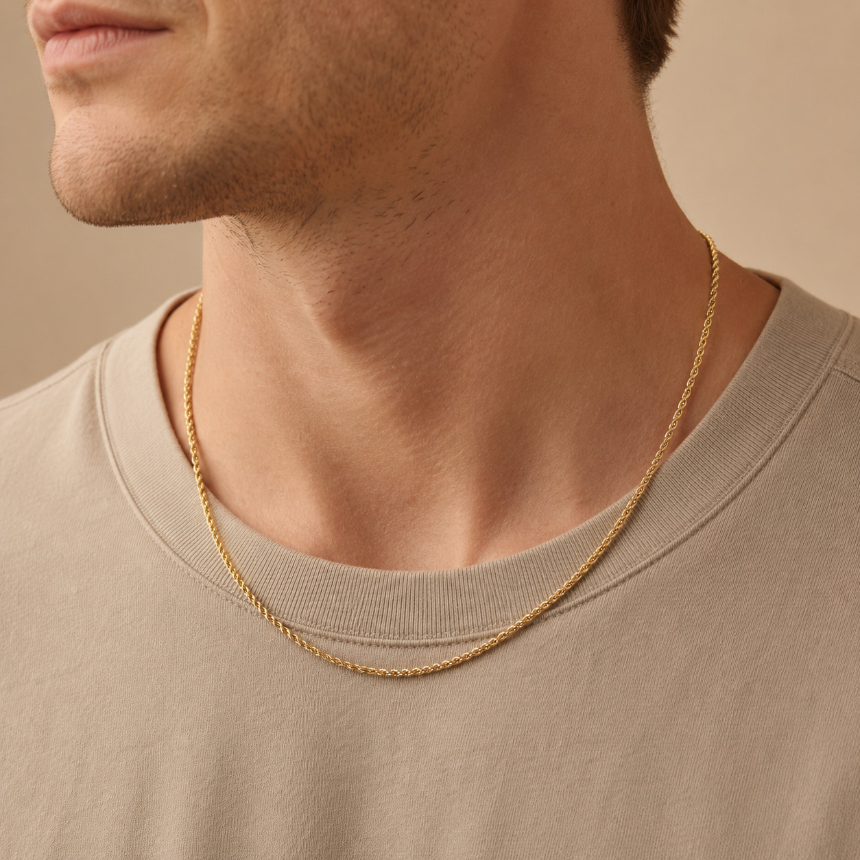 14/20 Gold Filled Reverse Twisted Rope Chain Necklace – 2.1mm