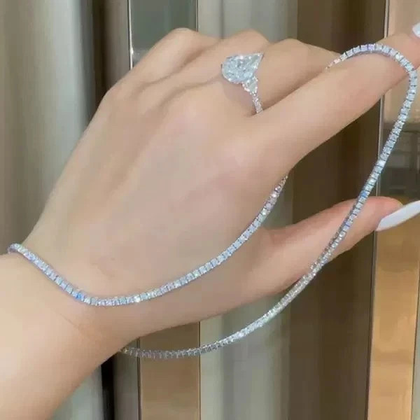 20Ct Round Cut Lab Created Diamond Tennis Women’s Necklace 14K White Gold Plated