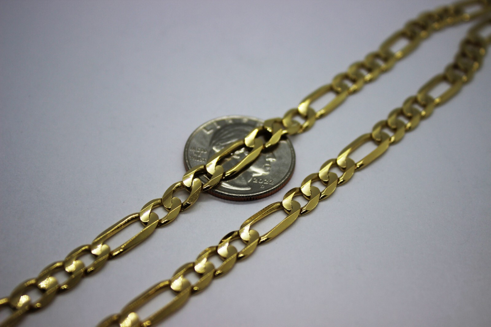 10k Solid Yellow Gold Figaro Chain Necklace 2.2mm – 10.2mm 16″ – 30″
