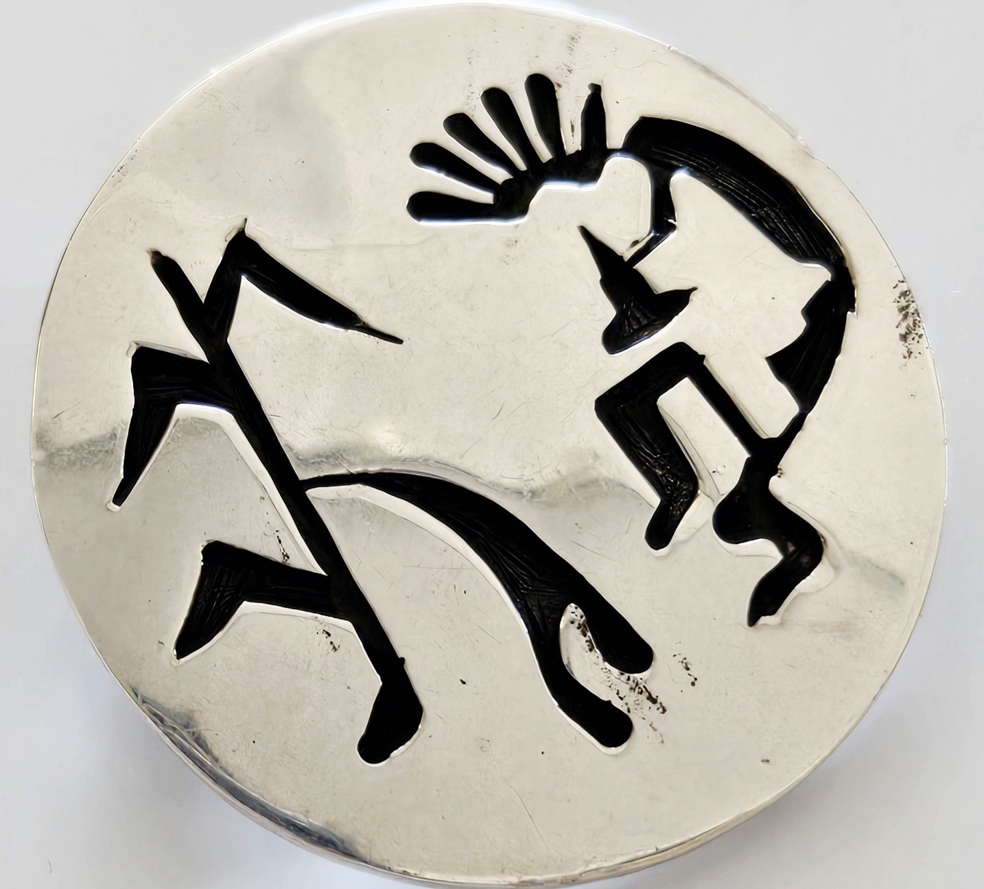 Excellent Condition DESIGNER Heavy Sterling TAXCO Kokopelli Pin Pendant