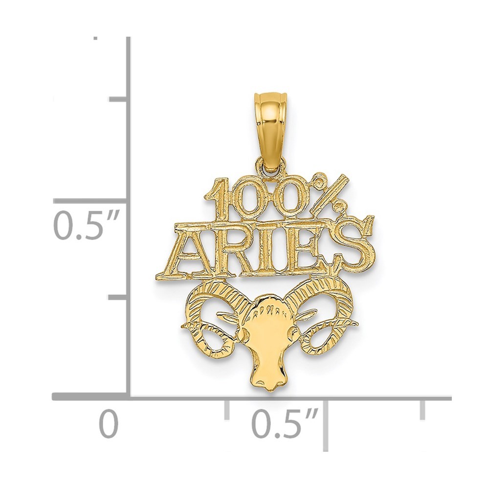 14k Yellow Gold 100% ARIES Zodiac Charm Pendant 0.64gm L-0.75 in,W-0.58 in