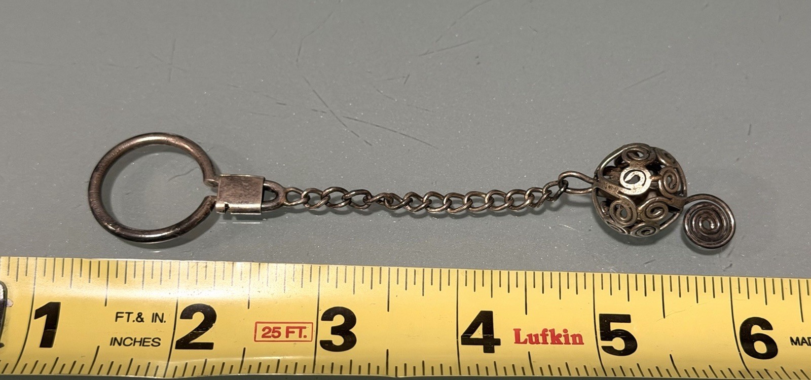 New Ball Silver Tone Key Chain