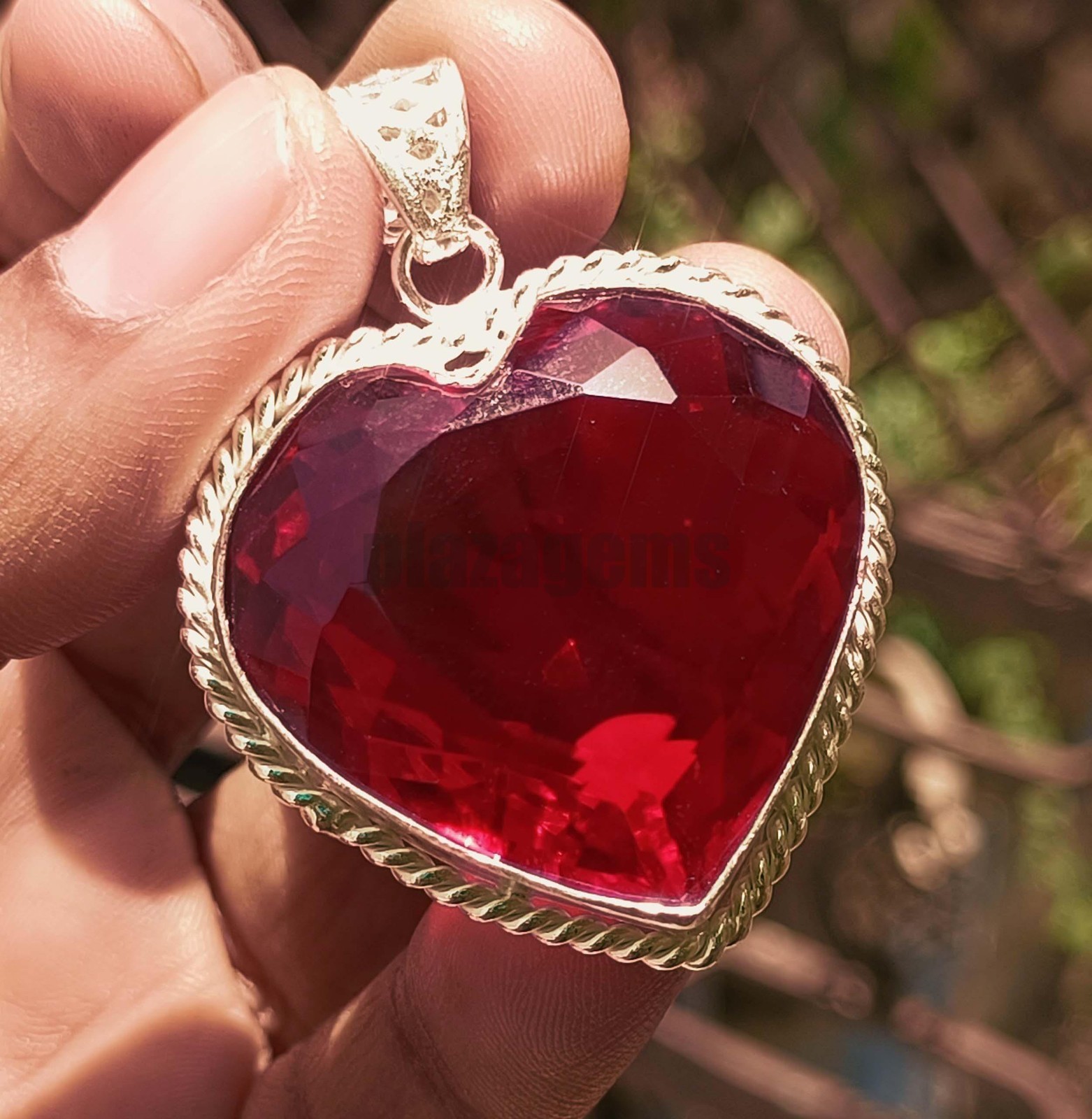 110 Ct Natural Blood Red Mozambique Ruby Pendant Flawless CERTIFIED