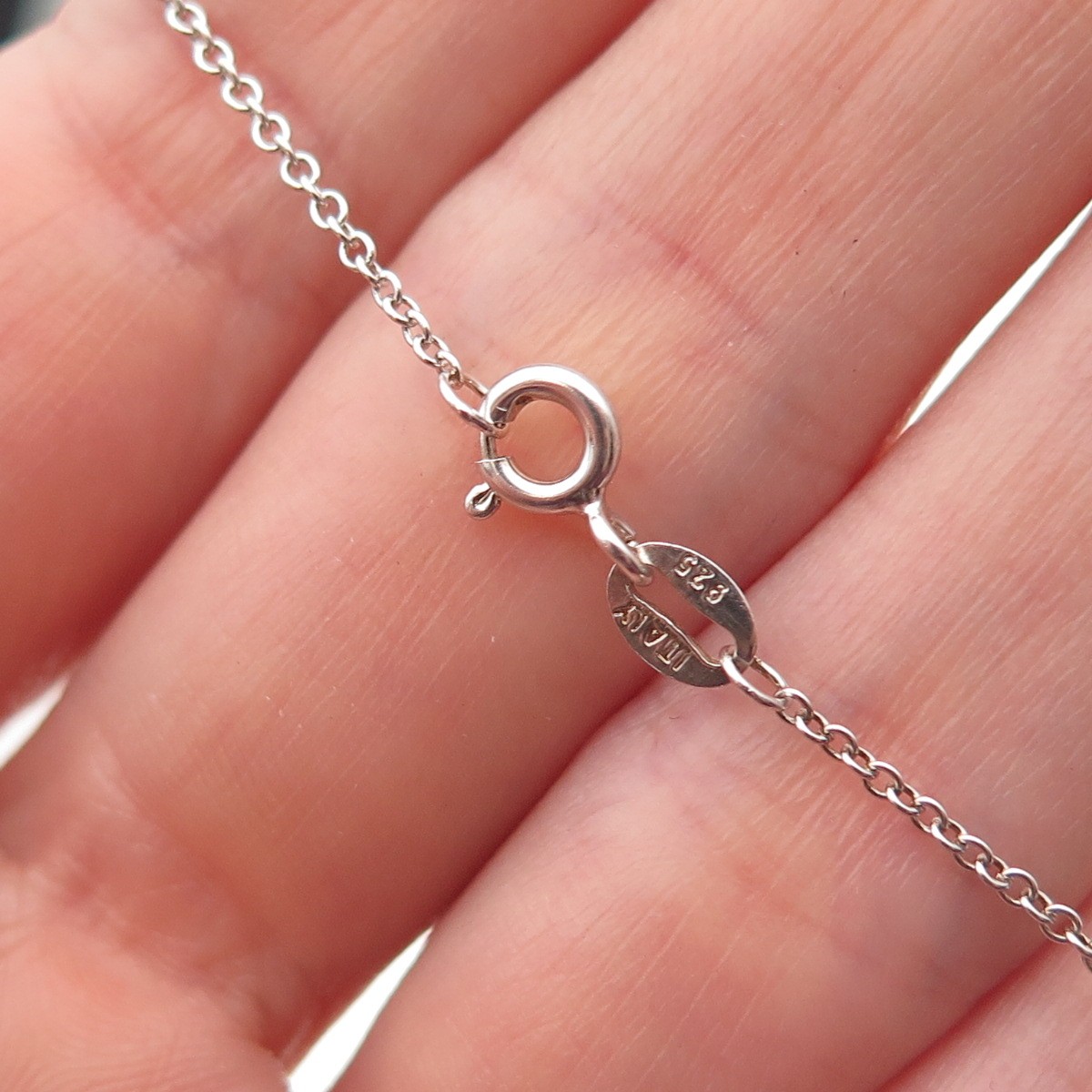 925 Sterling Silver Blue Enamel Male Symbol Round Tag Cable Chain Necklace 18″