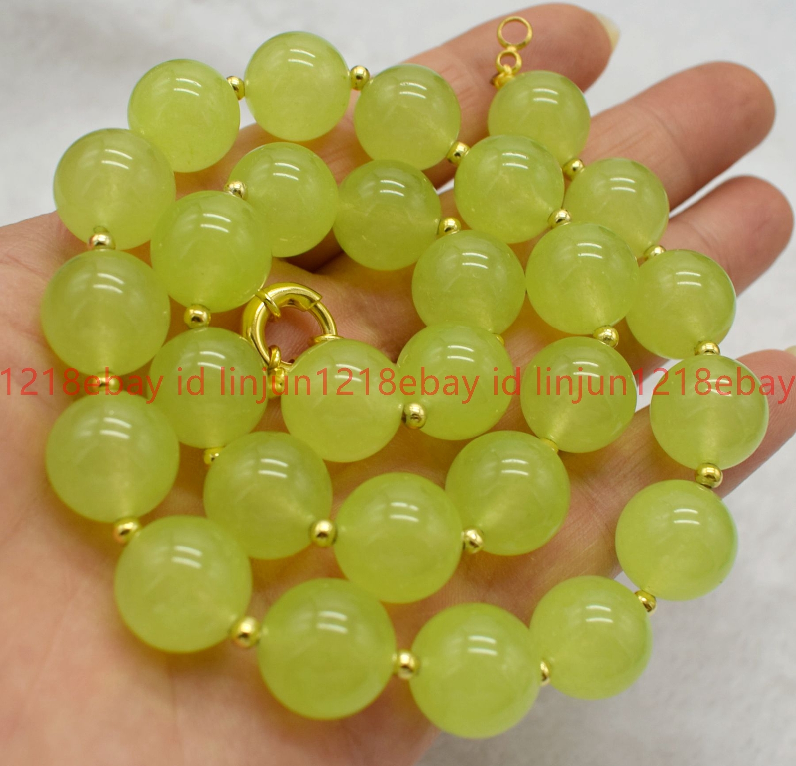 Beautiful Natural 8/10/12mm Green Peridot Round Gemstone Beaded Necklace 16-28in