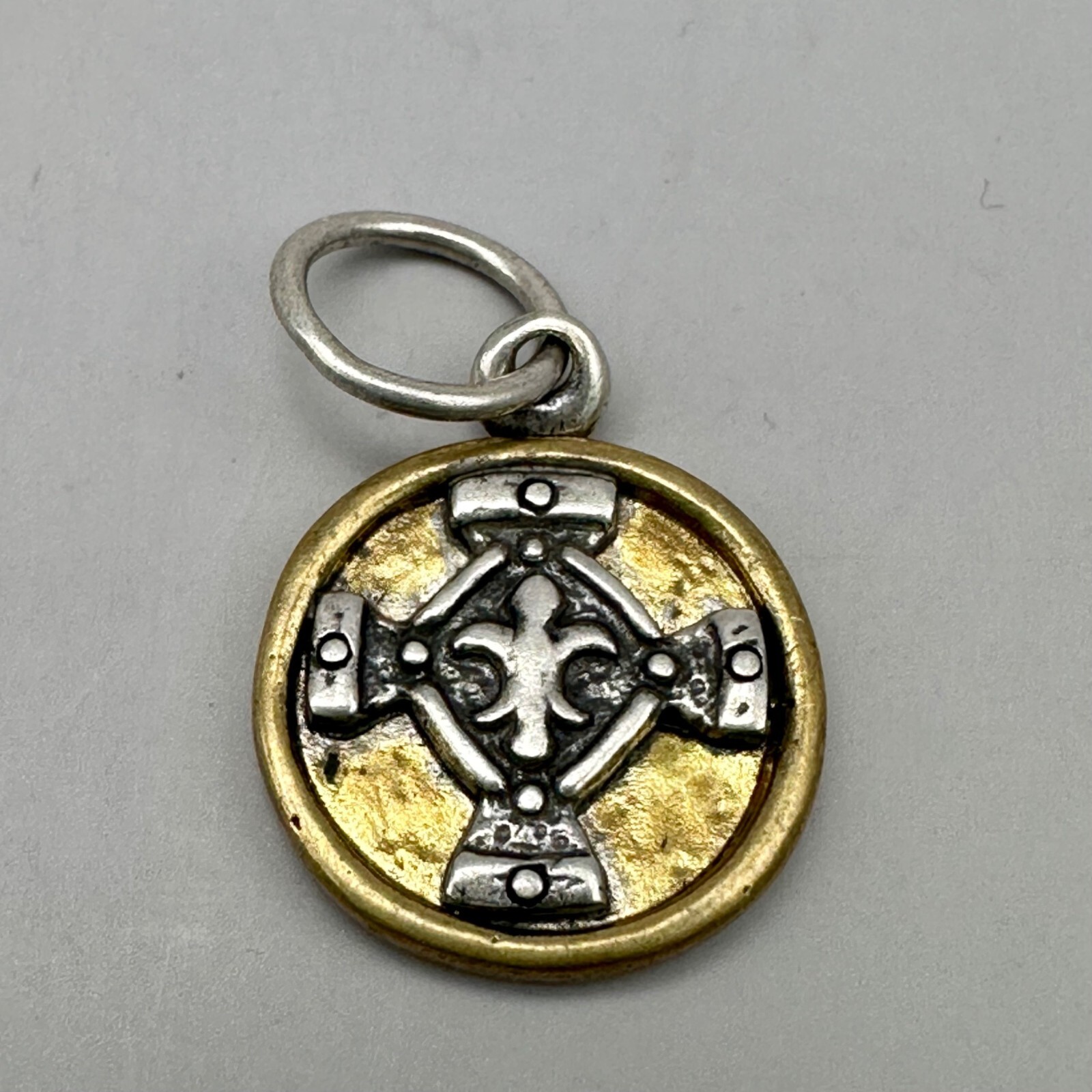 Maltese Cross Fleur De Lis Pendant G&H Sterling Silver Brass Completely Blessed