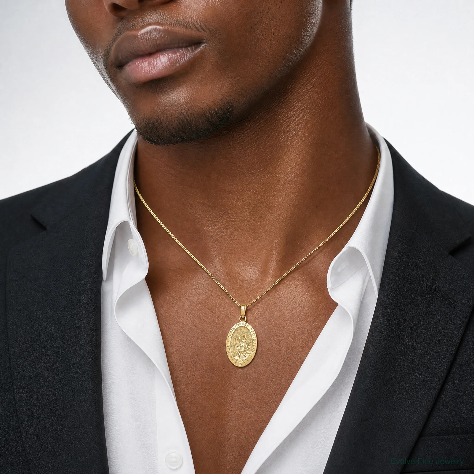 10K / 14K Yellow Gold Saint Christopher Medal Pendant