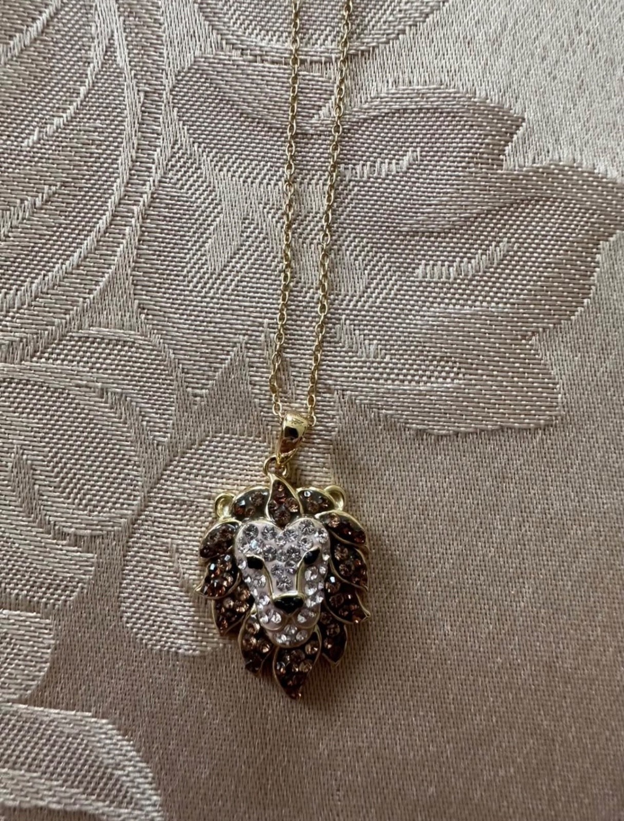 GOLD PLATED STERLING SILVER LION, NECKLACE