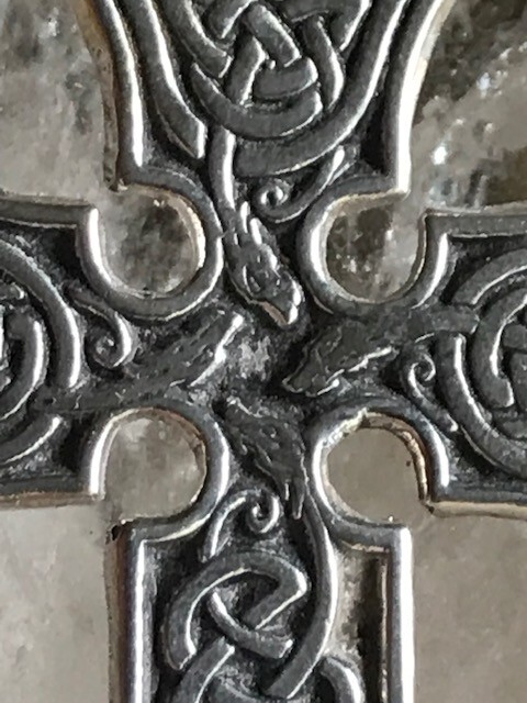 Celtic Cross sm Serpent Necklace 925 Pendant Handmade Original jewelry JKL 440