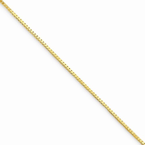 10K YELLOW GOLD 0.7 mm THIN BOX LINK NECKLACE PENDANT CHAIN 16″ LENGTH