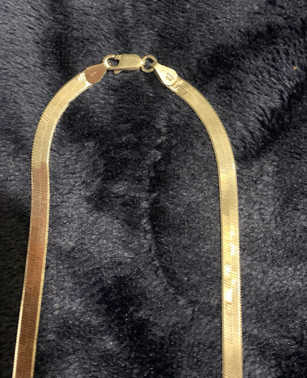 Made In Italy Sterling Silver Herringbone Chain Necklace 30”Signed DNT , 17.3 G